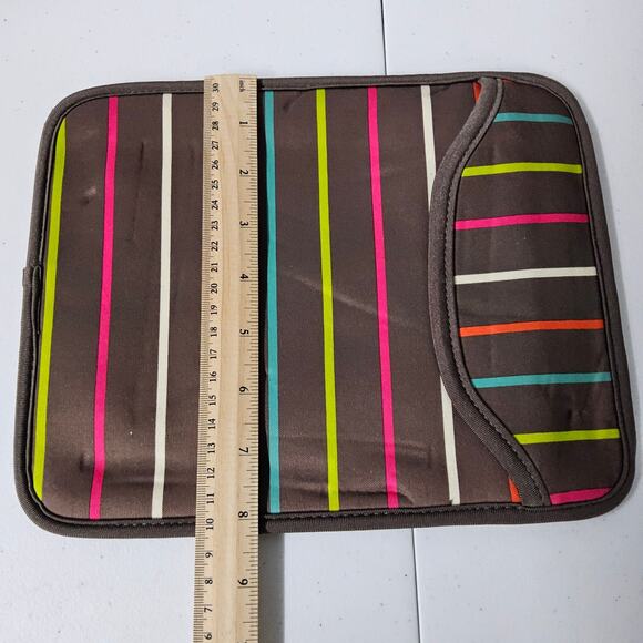 Studio C Tablet Sleeve 8.5x10.5 Brown stripped Neoprene - Picture 7 of 8
